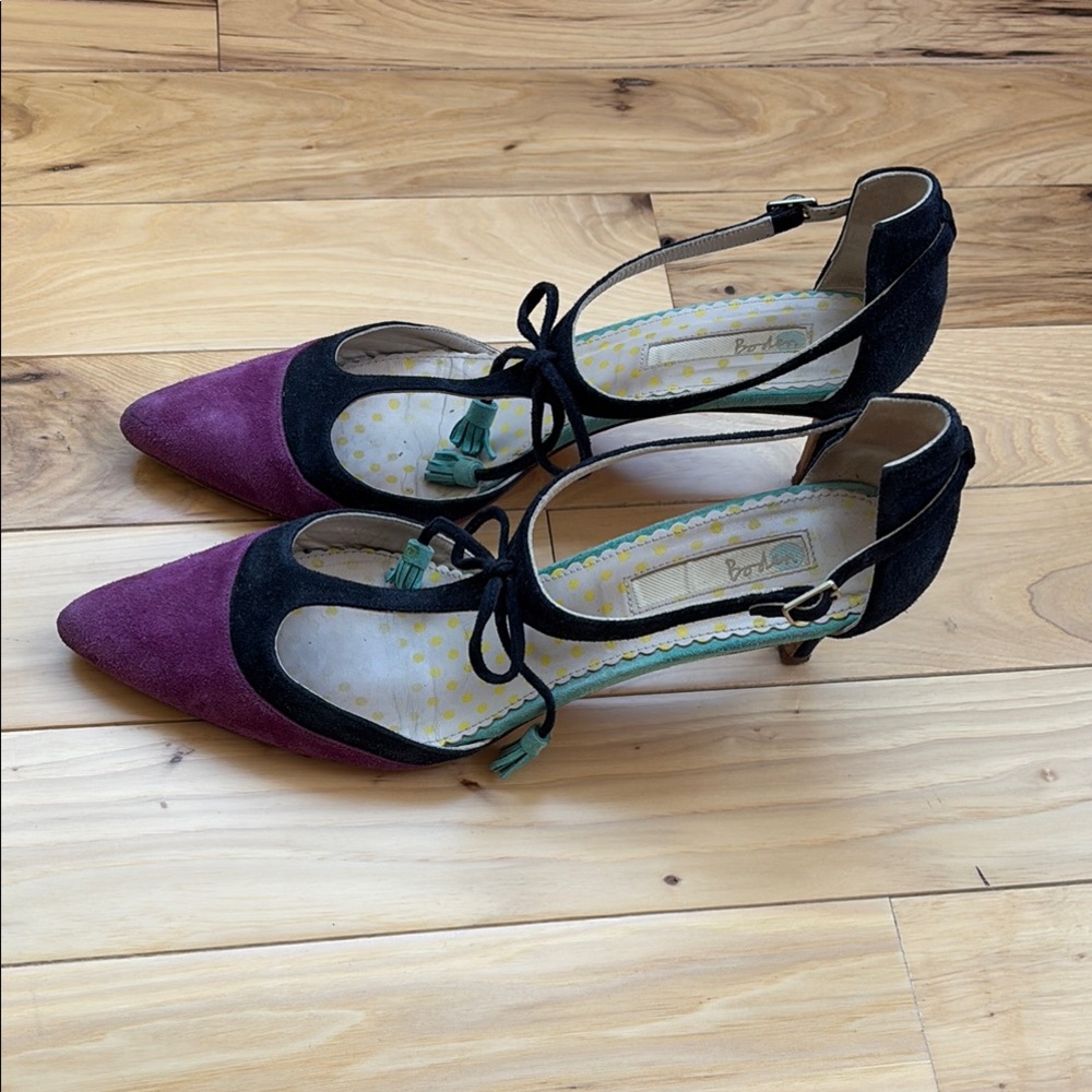 Women's Two-Tone Suede Heels